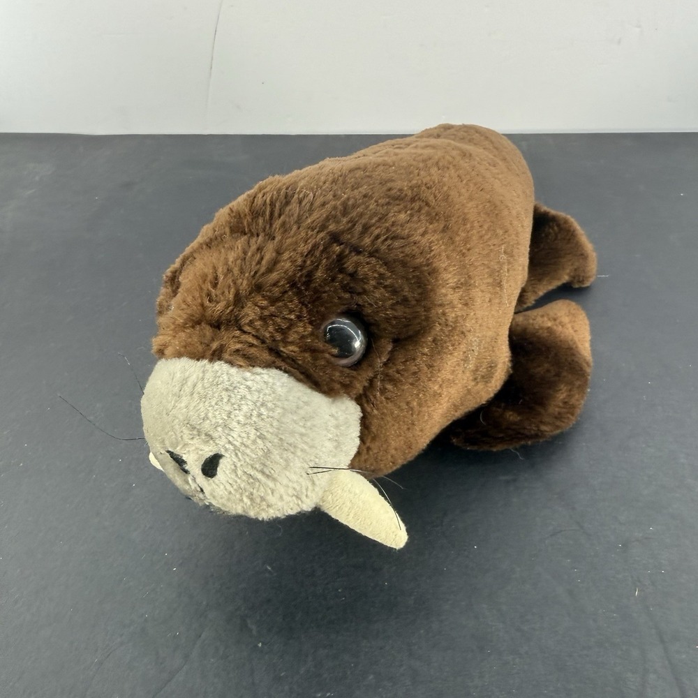 WALLACE BERRIE & Co Rare Walrus Seal Lion Stuffed Animal Vintage 1980 PLUSH TOY